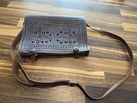 Ledertasche, Vintage Umhängetasche, braun, Leder