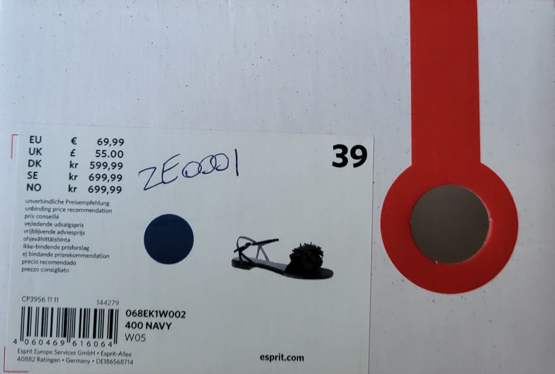 Esprit Damenschuhe: Neue Ledersandalen von Esprit, navy – Neu und originalverpackt aus Basel von jma_vh95 6