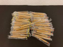 Kugelschreiber Touch, Bambus, schreiben blau, 100 Stück