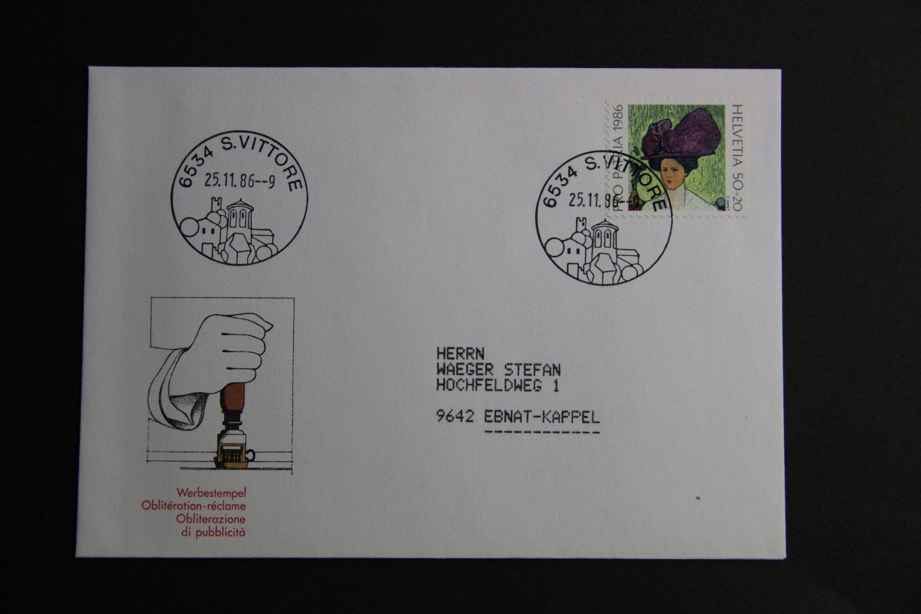Tous les timbres: Schweiz 1986 - 6534 S.Vittore – Neuf (Voir description) à Jona par Southafrica07
