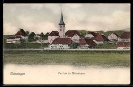 AK Münsingen, Parthie mit Kirche