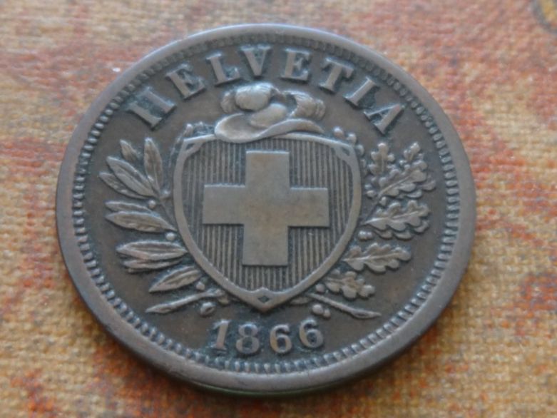Tutti le monete: 2 Rp. 1866  (A) – Usato da Romanel-sur-Lausanne venduto da Swift13