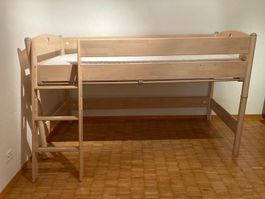 PAIDI Fleximo Hochbett 90x200 cm aus Massivholz; 155cm