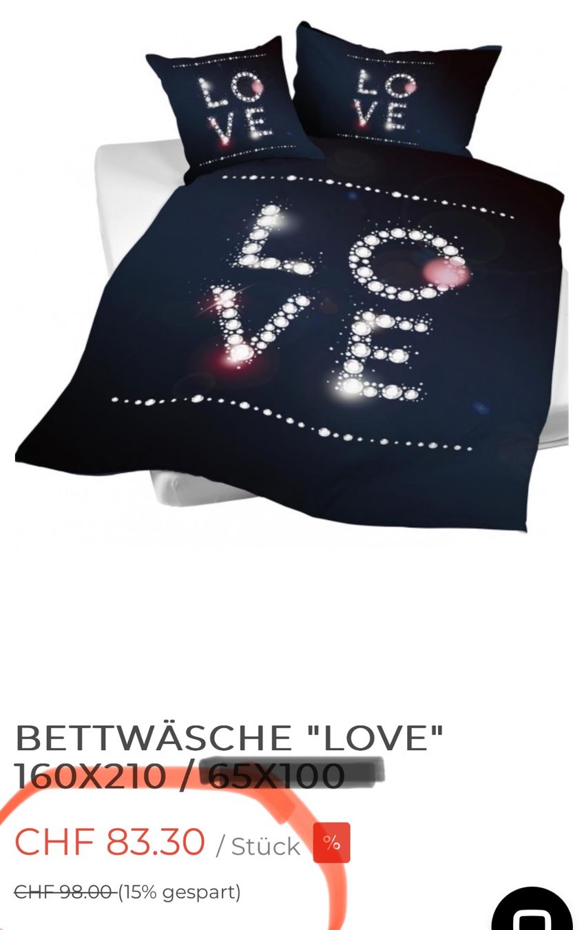 Biancheria da letto: Neue Satin BETTWÄSCHE "LOVE" 160X210 / 50x70 – Nuovo e nell'imballaggio originale da Necker venduto da liq24 4