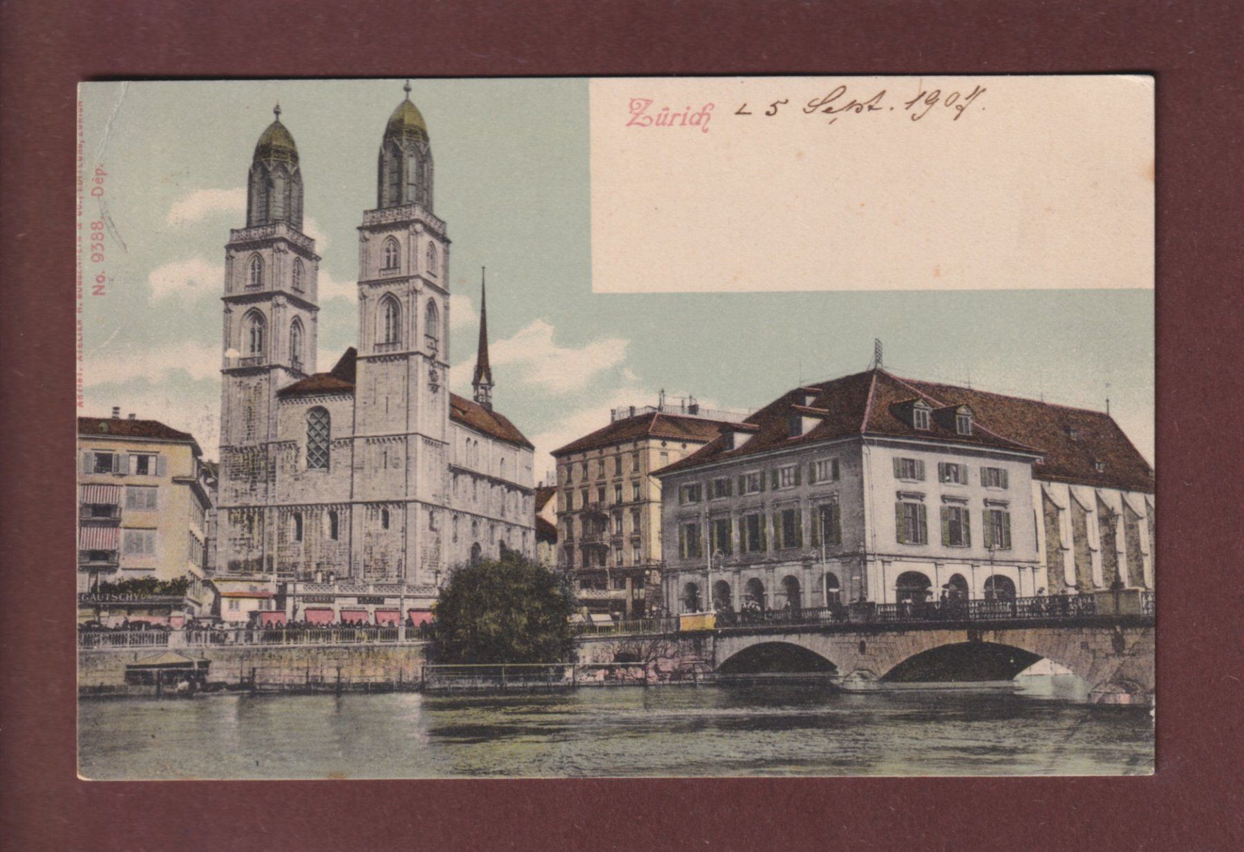 Cartoline postali: ZÜRICH - Grossmünster - 1907 // Eckbug // – Usato da Pully venduto da nicecards