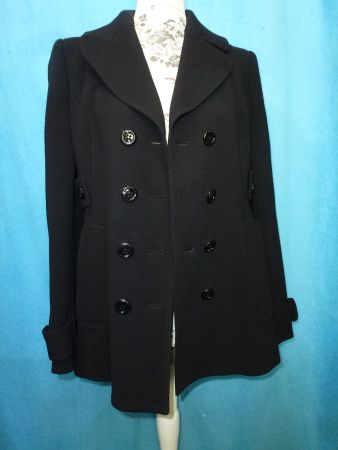 ORIGINAL BURBERRY MANTEL KURZMANTEL GR 36 SCHWARZ NEU WOLLE