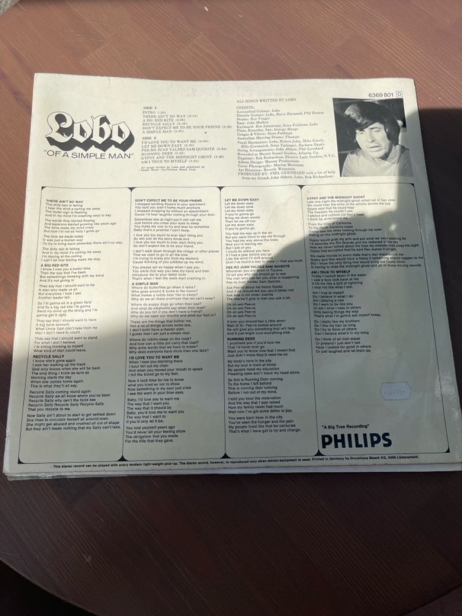 Dischi in vinile: Lobo "Of A Simple Man" Vinyl LP  – Usato da Unterkulm venduto da AnoliOccasion 1