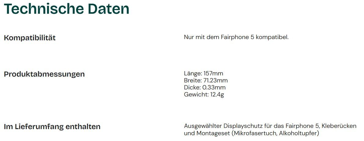 Fairphone Telefoni cellulari / Smartphones: Fairphone 5 Displayschutz mit Privacy Filter – Nuovo e nell'imballaggio originale da Stadel (Winterthur) venduto da JonathanKTDJ 1