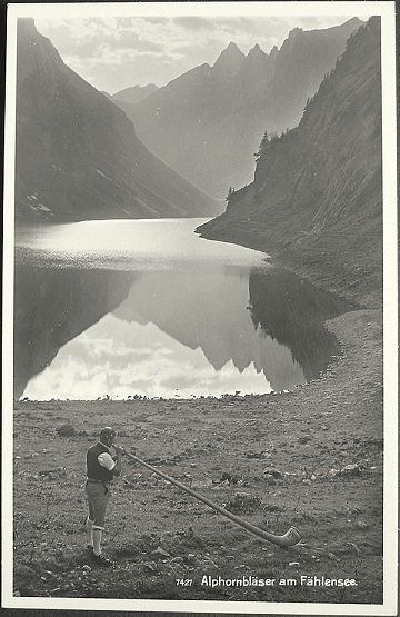 Cartoline postali: Alphornbläser am FÄHLENSEE – Nuovo (secondo la descrizione) da Jona venduto da philajona
