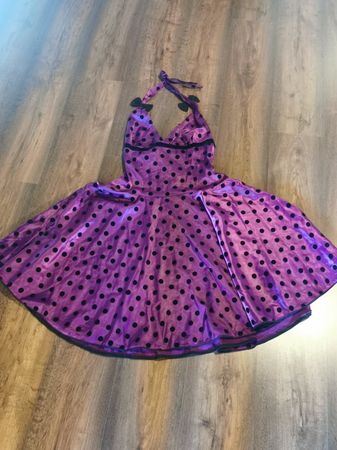 Collectif Kleid violett Polka Dots Gr 12