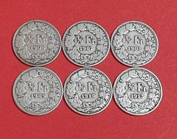 50 Rappen 1906,1907,1908,1909,1910,1913 „Silber“