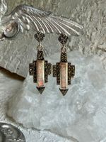Vintage Silber Ohrringe Opal u. Markasiten im Art Deco Stil