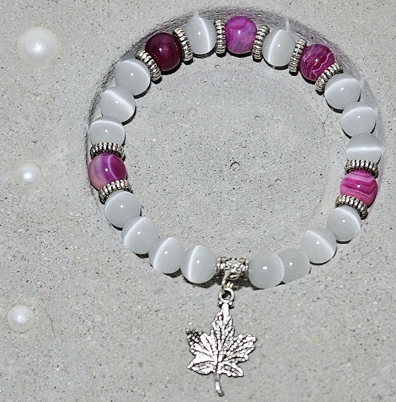 Bracciali & Braccialetti: weiss-Mix Farb Armk. mit Blatt - Spendenaktion – Nuovo (secondo la descrizione) da Unterkulm venduto da Nachtigall 5