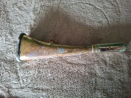 Antikes Signalhorn Messing & Metallmundstück zum auffrischen