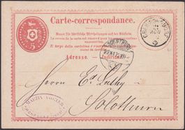 1872, TOP-Karte +Fingerhut: OBER-ROHRDORF (AG) +Besonderheit