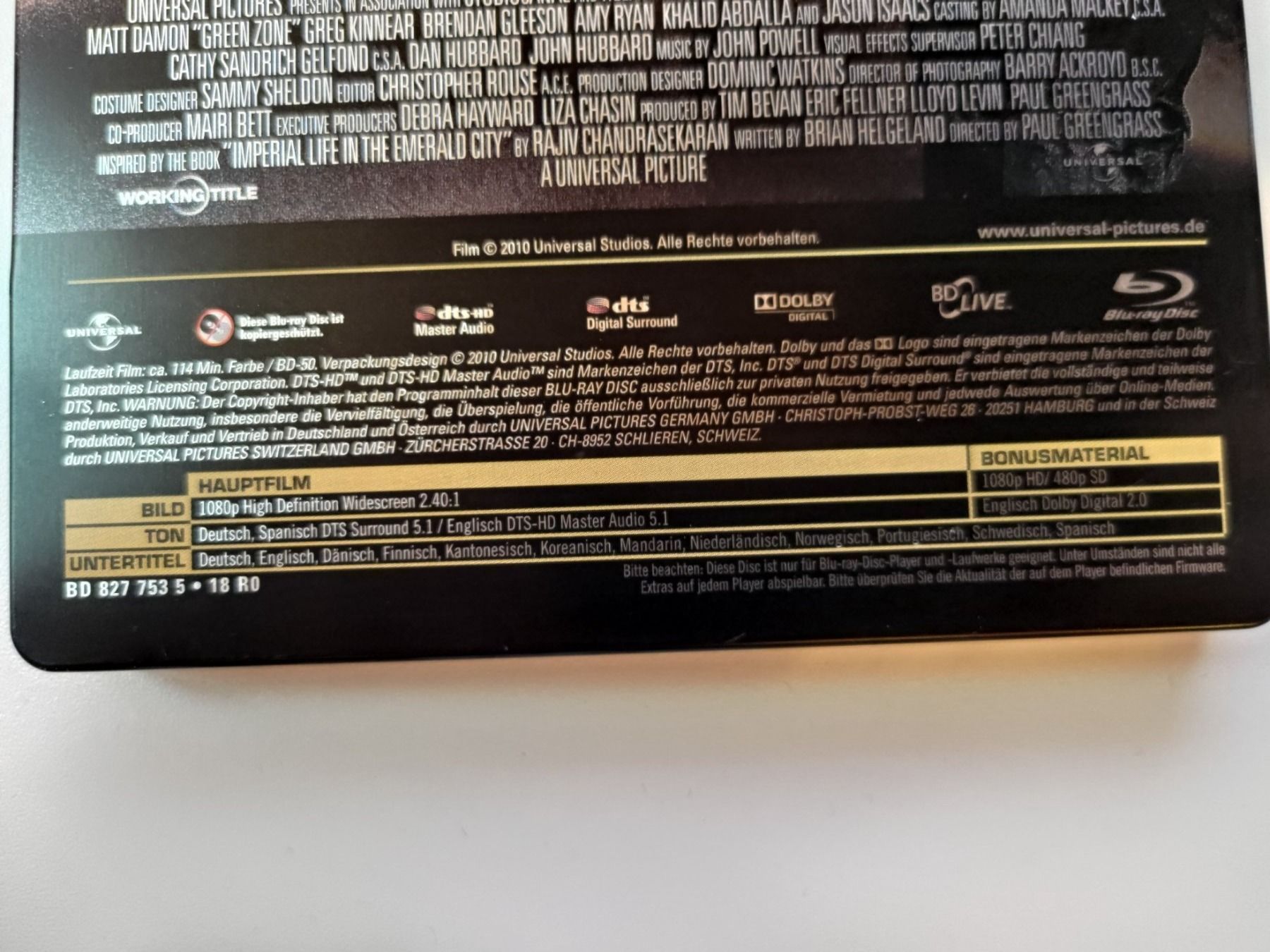 Alle DVDs: Green Zone (Steelbook) – Gebraucht aus Liestal von Kratzilla 3