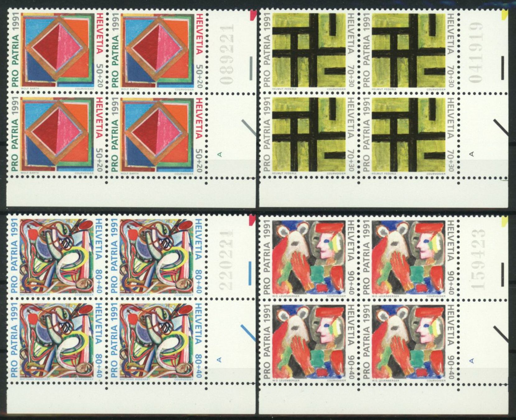 Tutti i francobolli: 1991, Pro Patria, Viererblöcke ** – Usato da Willisau venduto da Vollstempel