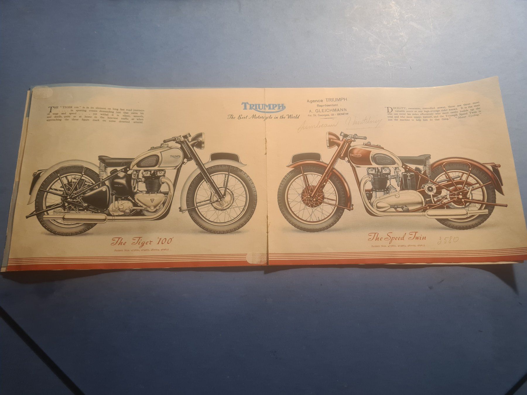 Triumph Dokumente: TRIUMPH  MOTORCYCLE  1947  BROCHURE  VINTAGE – Defekt aus Bellevue von BURGOLMANIA 3