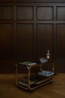 Barwagen aus den 1980er Jahren – Messing & Rauchglas