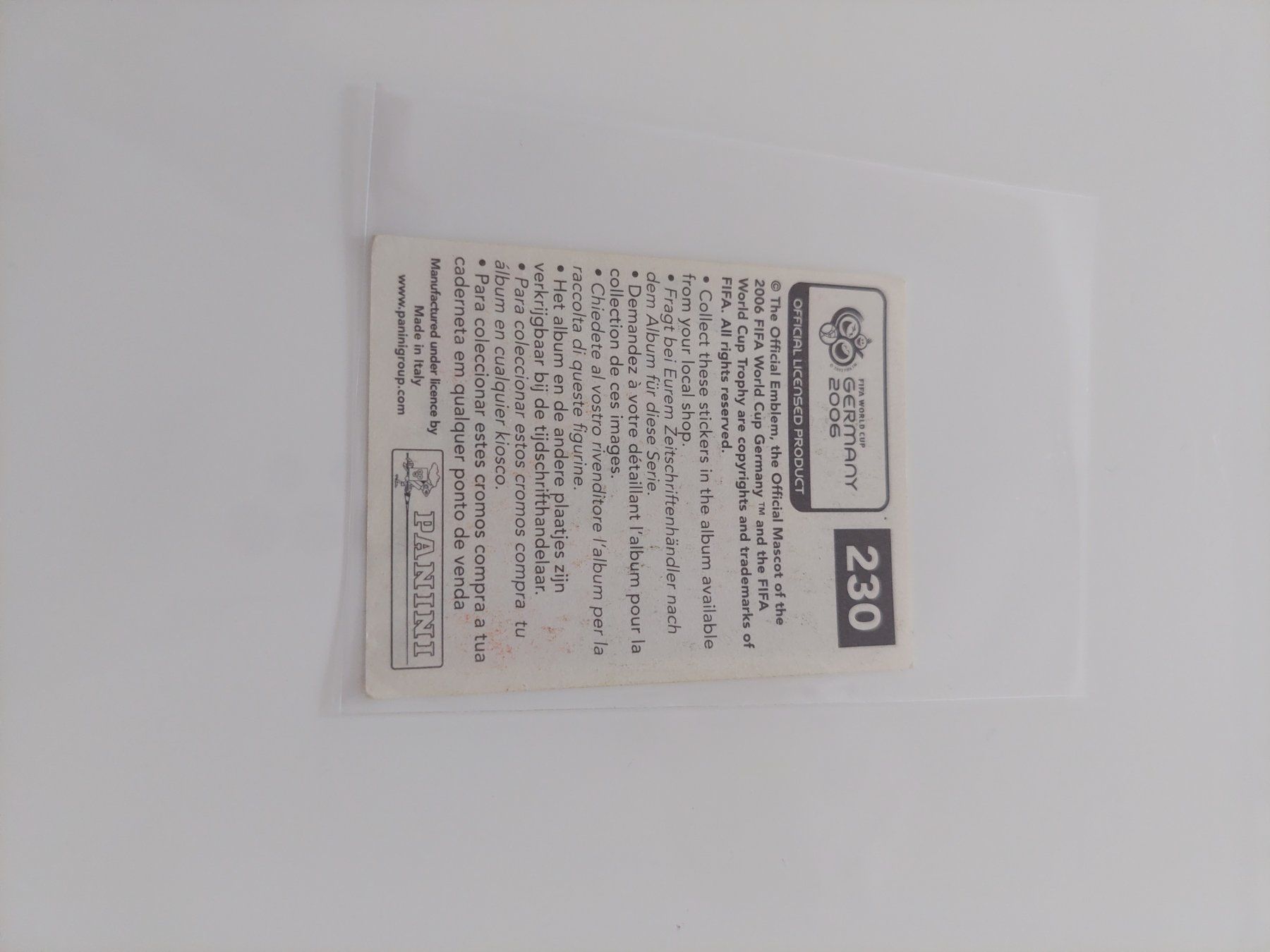 Panini Carte collezionabili: Jan Kromkamp WM 2006 – Usato da Köniz venduto da Toyscollect 1