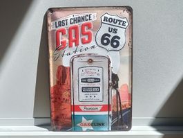 Route 66 Tankstelle Blechschild Vintage Retro Deko USA
