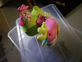 2 Stoffhühner Osterdeko Frühlingsdeko Huhn Küken Stofftie...