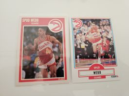 2x Spud Webb / 1989 + 1990 Fleer / Nba Basketball Karte