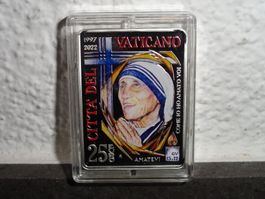 limitierte 25 Euro Farbsilbermünze MUTTER TERESA Vatikan PP