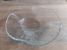 gewellter Glasteller/niedrige Schale