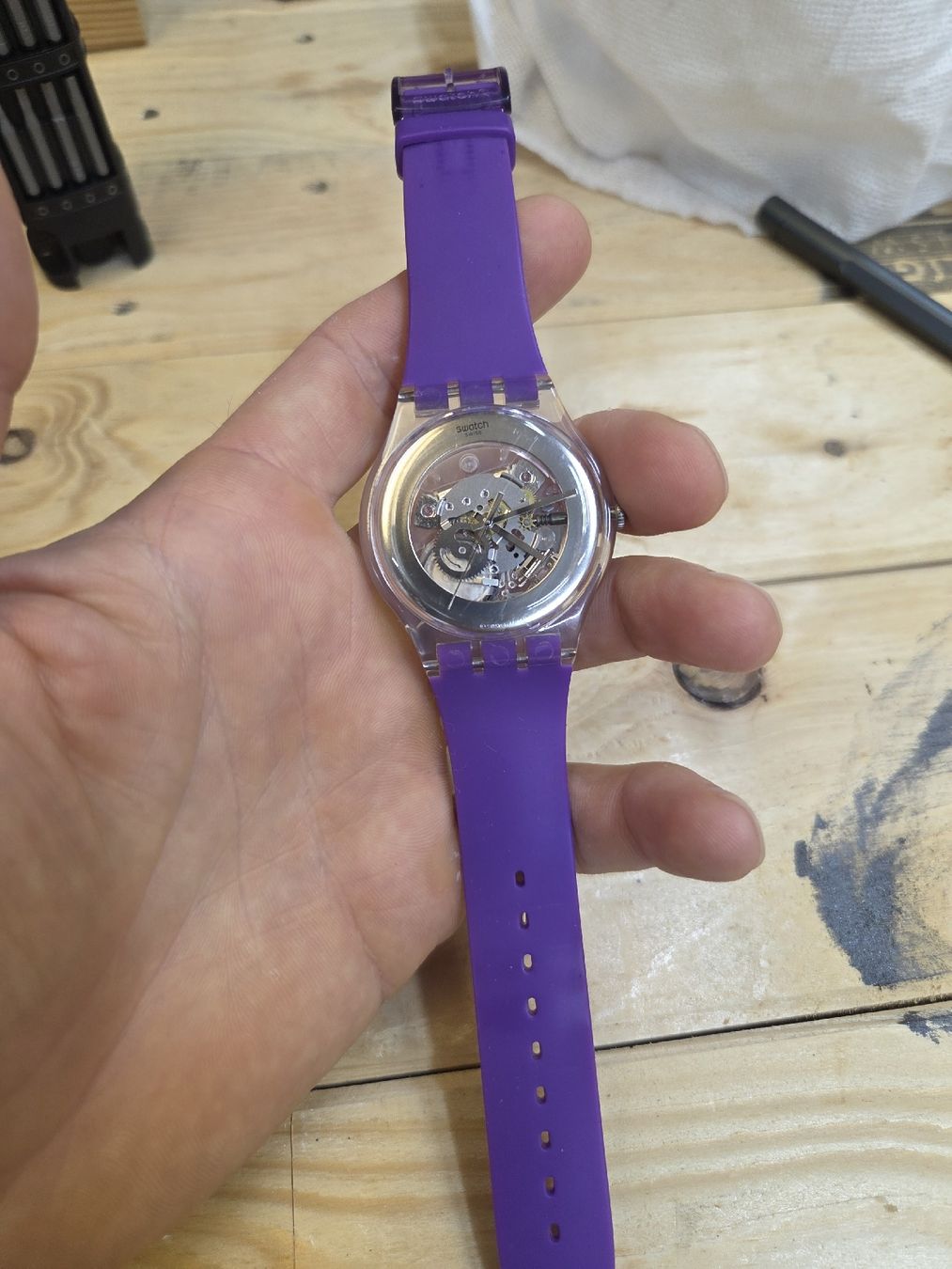 Swatch Uhren: Original Swatch New Gent Skeleton Violett  – Gebraucht aus Zug von olx_5shp 4
