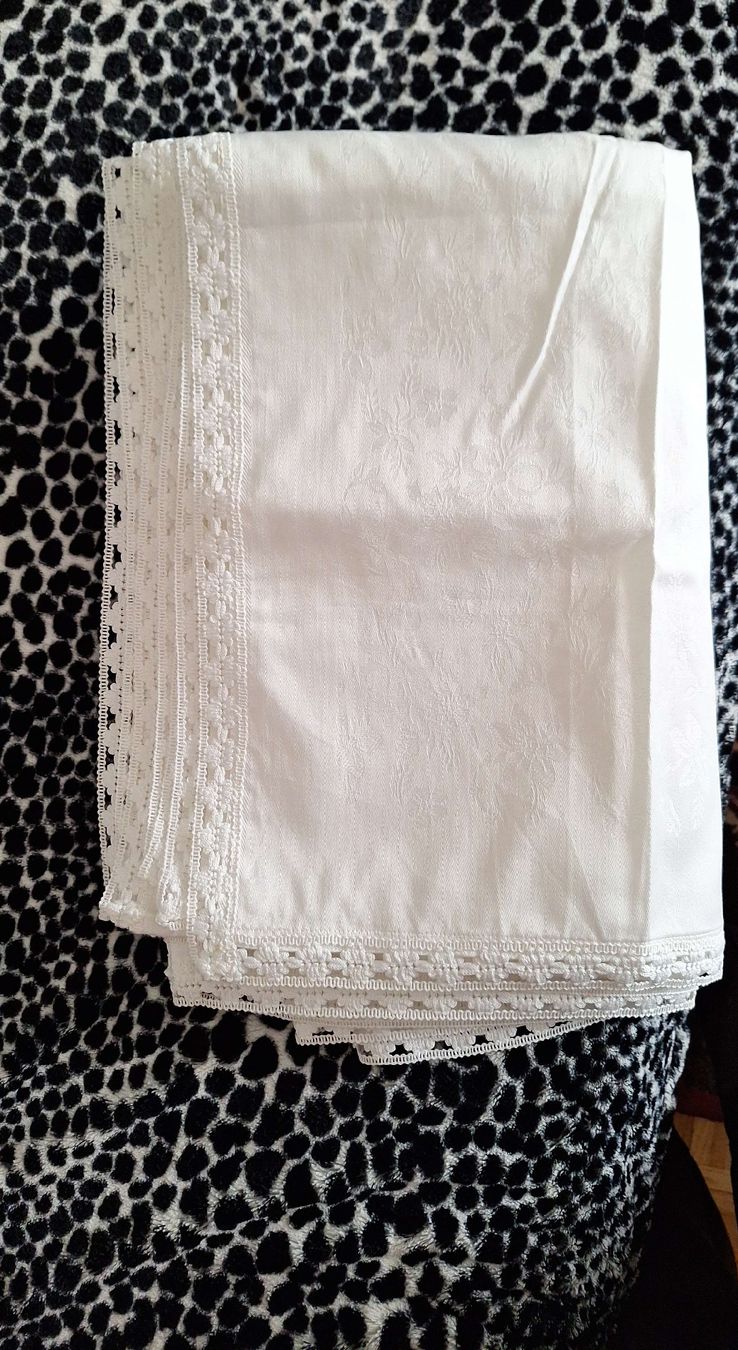 Altra biancheria da tavola: Nappe blanche dentelle état neuve 210x160 – Nuovo (secondo la descrizione) da Genève venduto da maria1209 3
