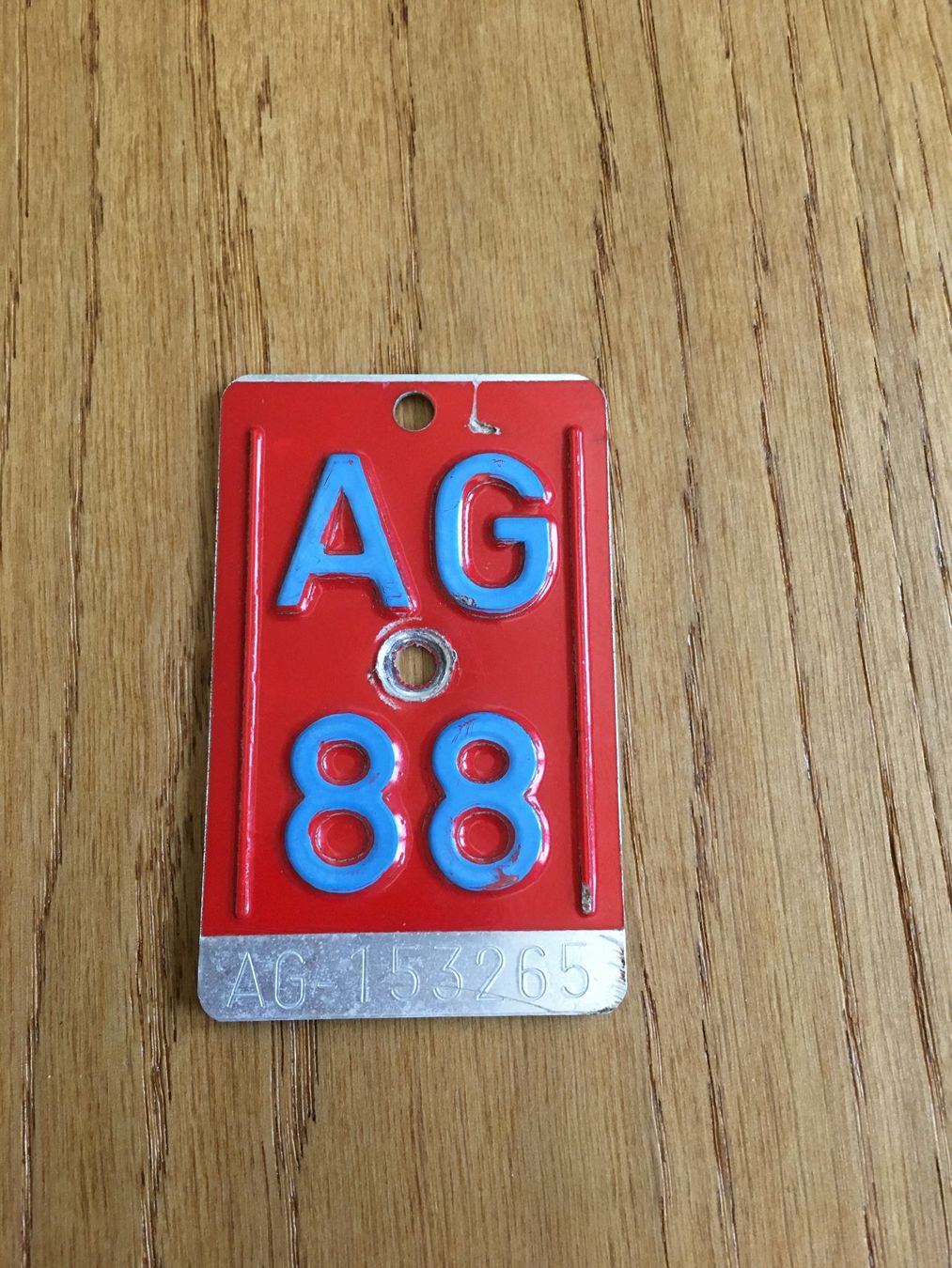 Pezzi di ricambio: Velonummer Aargau 1988 blaue Schrift – Usato da Obermumpf venduto da Estrela67