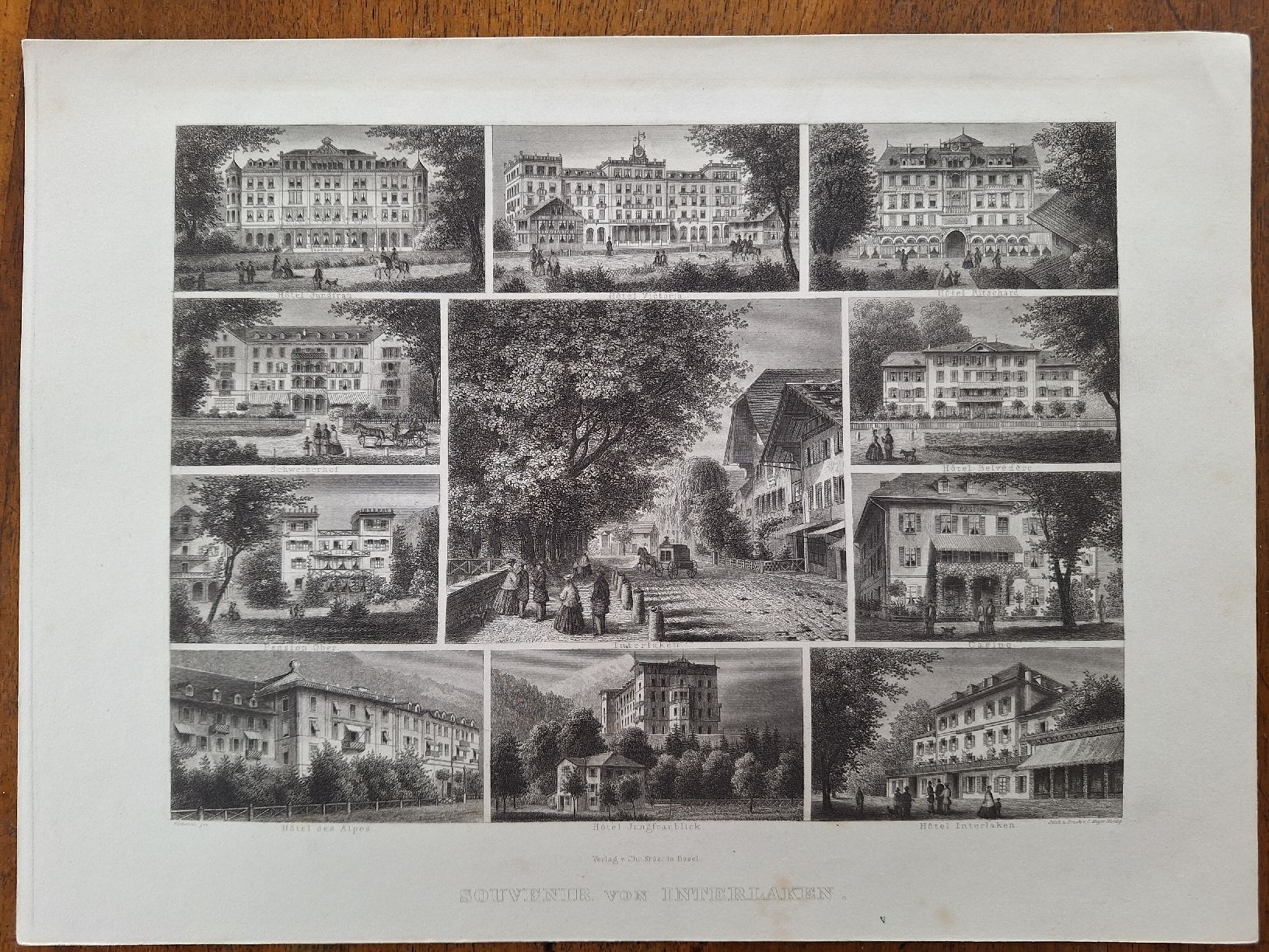 Stiche: INTERLAKEN  2 gravures – Gebraucht aus Bevaix von bohrap