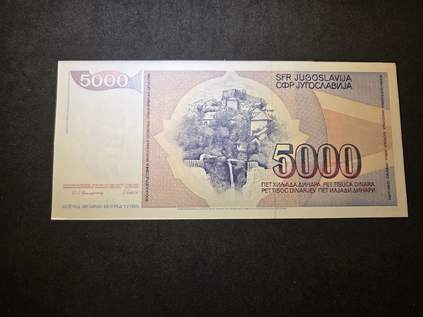 Billets de banque: 5000 Dinara - Jugoslawien - 1985 - Fast UNC – Neuf (Voir description) à Geroldswil par Antica01 1