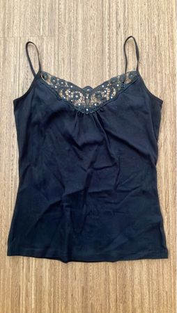 Damen Top schwarz Spitze Grösse M Esmara