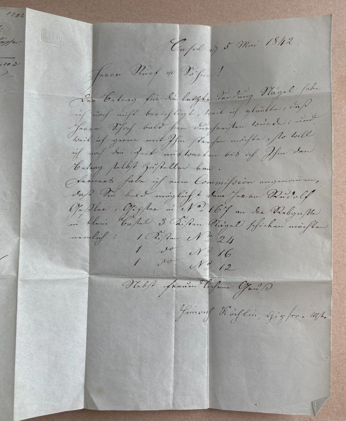 Documenti: HISTORISCHER BRIEF BASEL 1842 – Usato da Ostermundigen venduto da wini63 4