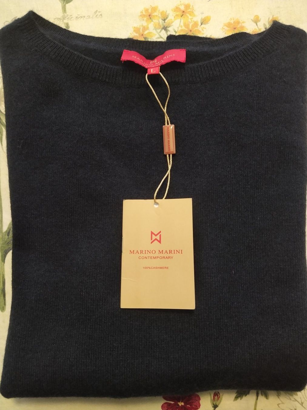 Maglioni & Felpe: Pullover cashmere 100% girocollo BLU SCURO taglia L – Nuovo e nell'imballaggio originale da Figino venduto da Palotta 3