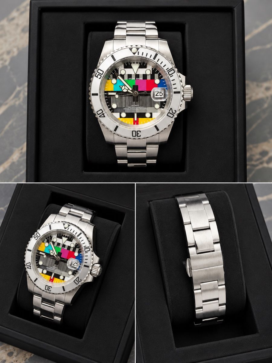 Uhren: Orologio Atomi Shine Automatico quadrante test pattern nuovo – Neu und originalverpackt aus Locarno von Pierfi87 1