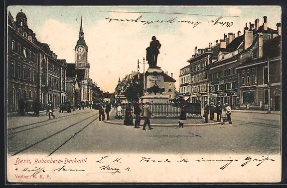 Cartoline postali: AK Bern, Platz mit Bubenberg-Denkmal – Usato da Berlin venduto da bartko-reher