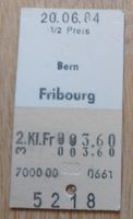 Billette Schweiz Bern Fribourg 1/2 Preis 2. Kl. 5218