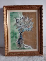 Blumen Aquarell im Holz-Goldrahmen signiert Veronica ... 76