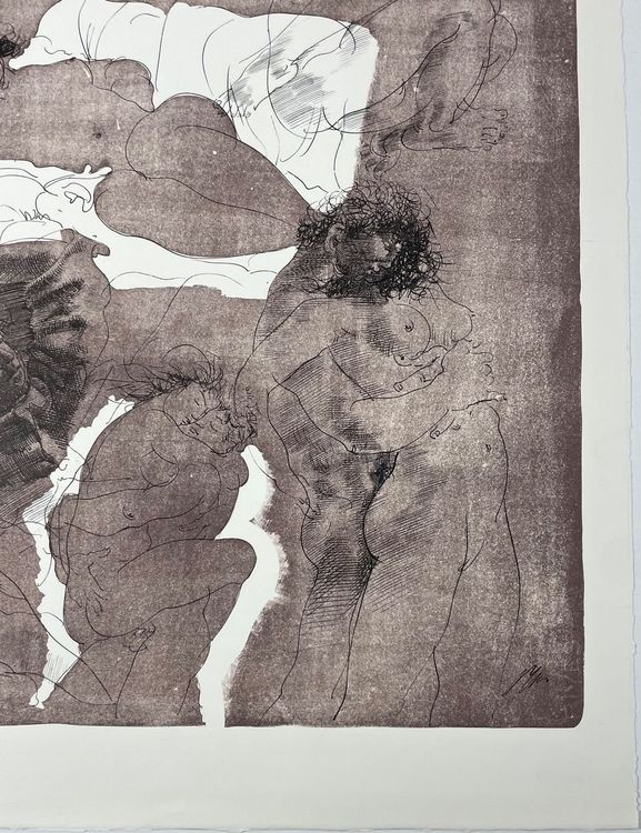Hans Erni  grosse Lithographie im Druck signiert  Gr.76x56cm 6