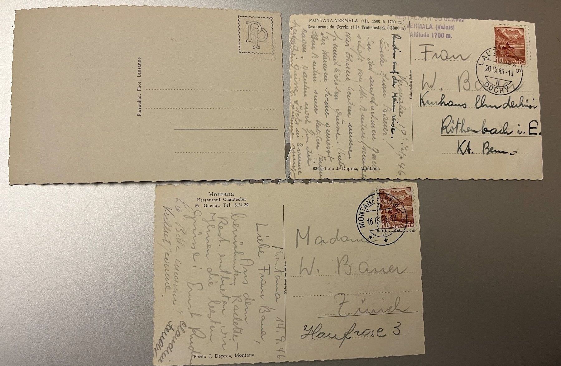 Ansichtskarten: Alte Ansichtskarten Montana 1945 – Gebraucht aus Stetten AG von Brissago25 8