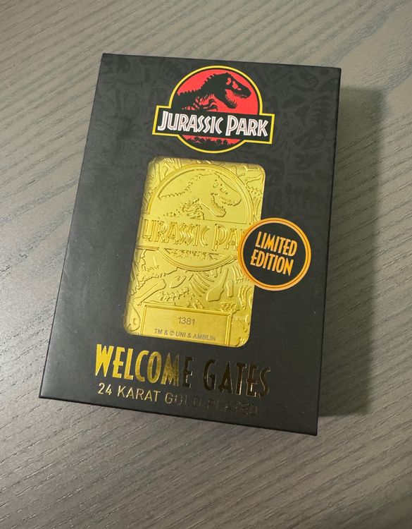 Take A Look At This 24k Gold Jurassic Park Ticket