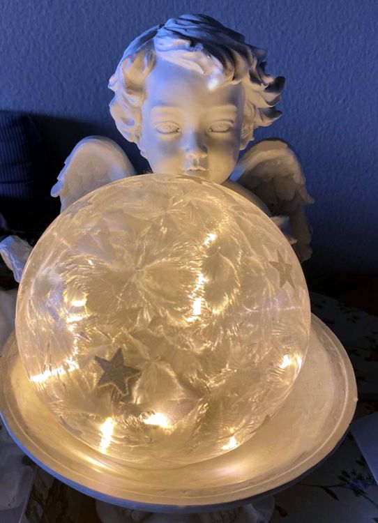Trendaffe Engel Dekofigur Mit LED-Kugel - 8,5cm Polyresin