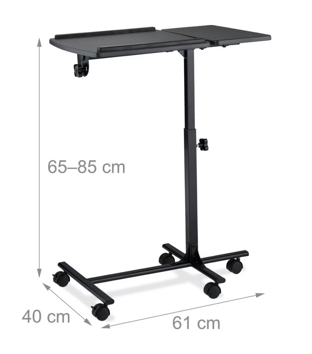 Tavoli: Adjustable Laptop Table with Wheels Black 61x40 cm – Nuovo (secondo la descrizione) da Derendingen venduto da cc_229 1
