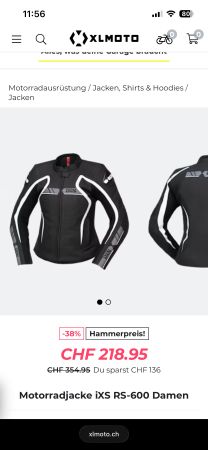 Töff Motorradjacke Leder Damen Gr. 36