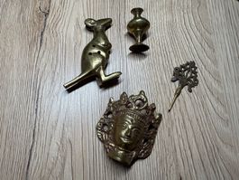 Messingfiguren Set, Vintage Deko, 4-teilig, Sammler