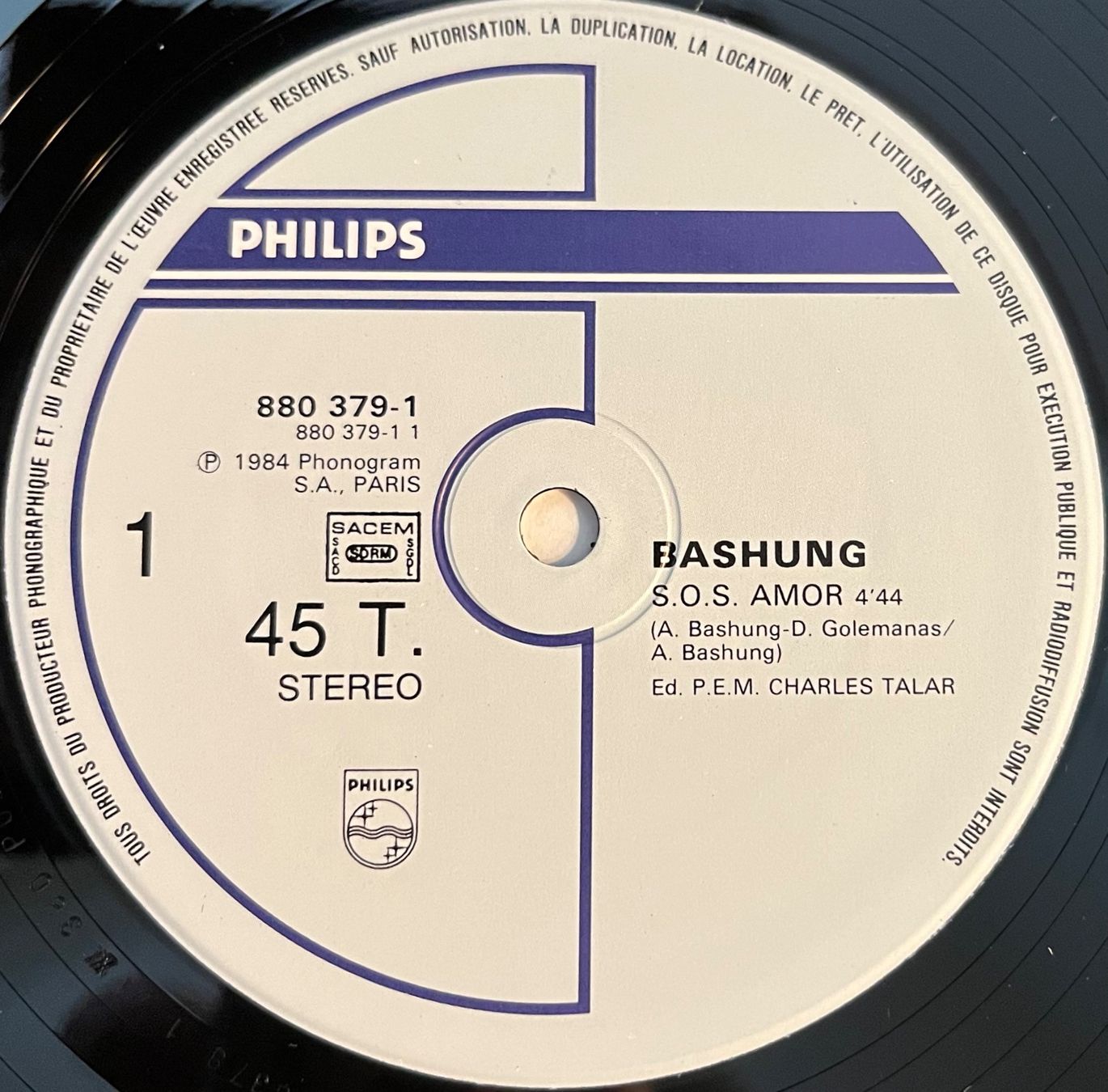 Schallplatten: BASHUNG - S.O.S. AMOR / LES EUROPEENNES - MAXI-SINGLE – Gebraucht aus Bussigny von vinyl-pas-cher 2