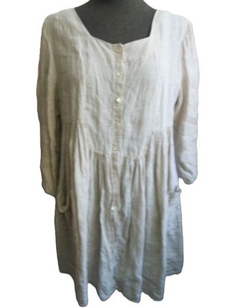 Gudrun Sjöden ca. Gr. 40/L s.Masse Tunika Kleid Leinen beige
